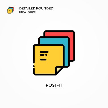 Post-it vektör simgesi. Modern vektör illüstrasyon kavramları. Düzenlemesi ve kişiselleştirmesi kolay.
