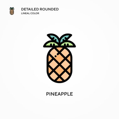 Ananas vektör simgesi. Modern vektör illüstrasyon kavramları. Düzenlemesi ve kişiselleştirmesi kolay.