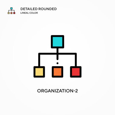 Organizasyon-2 vektör simgesi. Modern vektör illüstrasyon kavramları. Düzenlemesi ve kişiselleştirmesi kolay.