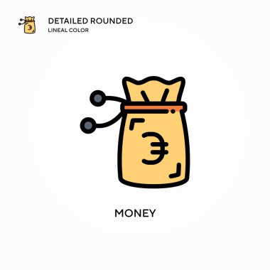 Para vektör simgesi. Modern vektör illüstrasyon kavramları. Düzenlemesi ve kişiselleştirmesi kolay.