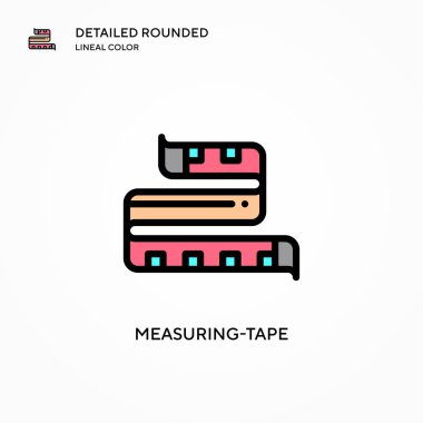 Şerit vektör simgesi ölçülüyor. Modern vektör illüstrasyon kavramları. Düzenlemesi ve kişiselleştirmesi kolay.