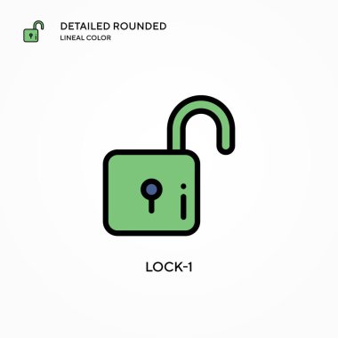 Kilit-1 vektör simgesi. Modern vektör illüstrasyon kavramları. Düzenlemesi ve kişiselleştirmesi kolay.