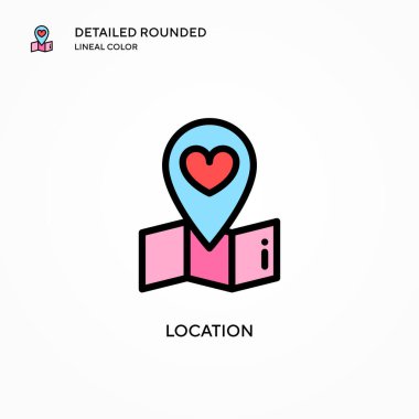 Konum vektör simgesi. Modern vektör illüstrasyon kavramları. Düzenlemesi ve kişiselleştirmesi kolay.