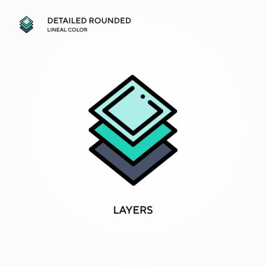 Katman vektör simgesi. Modern vektör illüstrasyon kavramları. Düzenlemesi ve kişiselleştirmesi kolay.