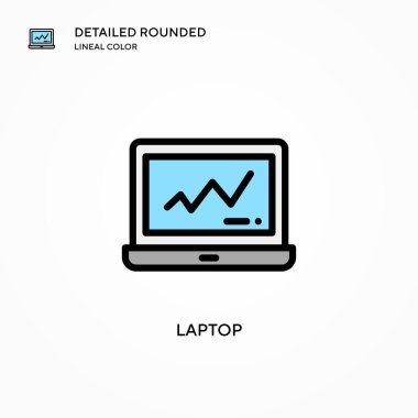 Laptop vektör simgesi. Modern vektör illüstrasyon kavramları. Düzenlemesi ve kişiselleştirmesi kolay.