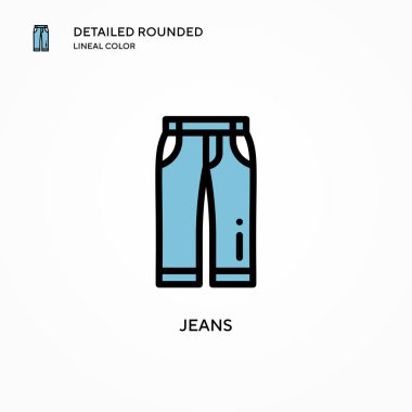 Kot pantolon vektör ikonu. Modern vektör illüstrasyon kavramları. Düzenlemesi ve kişiselleştirmesi kolay.