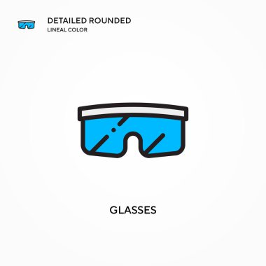 Gözlük vektör simgesi. Modern vektör illüstrasyon kavramları. Düzenlemesi ve kişiselleştirmesi kolay.