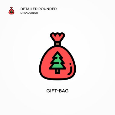 Hediye çantası vektör simgesi. Modern vektör illüstrasyon kavramları. Düzenlemesi ve kişiselleştirmesi kolay.