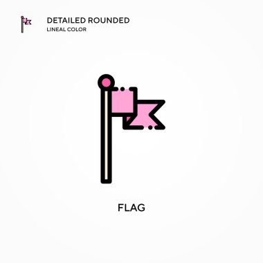 Bayrak vektör simgesi. Modern vektör illüstrasyon kavramları. Düzenlemesi ve kişiselleştirmesi kolay.