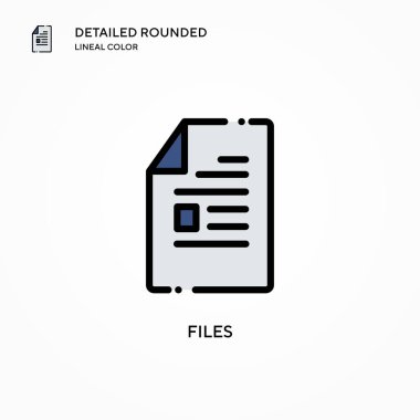 Dosya vektör simgesi. Modern vektör illüstrasyon kavramları. Düzenlemesi ve kişiselleştirmesi kolay.