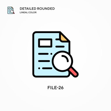 Dosya-26 vektör simgesi. Modern vektör illüstrasyon kavramları. Düzenlemesi ve kişiselleştirmesi kolay.