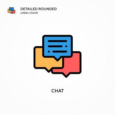 Sohbet vektörü simgesi. Modern vektör illüstrasyon kavramları. Düzenlemesi ve kişiselleştirmesi kolay.