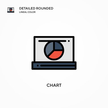 Çizelge vektör simgesi. Modern vektör illüstrasyon kavramları. Düzenlemesi ve kişiselleştirmesi kolay.