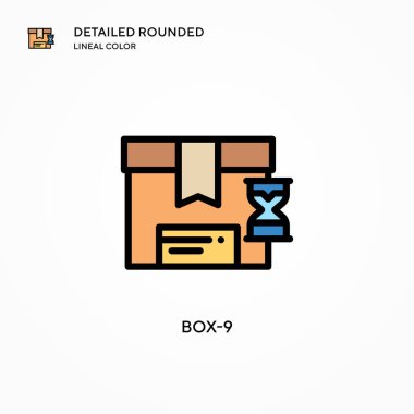 Kutu-9 vektör simgesi. Modern vektör illüstrasyon kavramları. Düzenlemesi ve kişiselleştirmesi kolay.