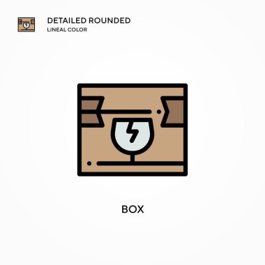 Kutu vektör simgesi. Modern vektör illüstrasyon kavramları. Düzenlemesi ve kişiselleştirmesi kolay.