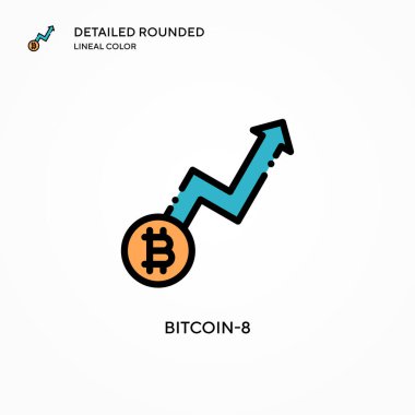 Bitcoin-8 vektör simgesi. Modern vektör illüstrasyon kavramları. Düzenlemesi ve kişiselleştirmesi kolay.