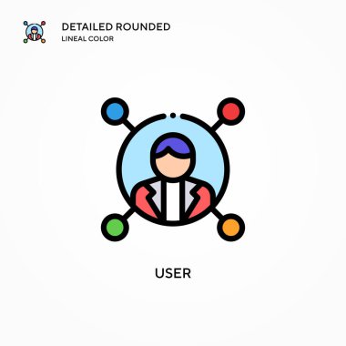 Kullanıcı vektör simgesi. Modern vektör illüstrasyon kavramları. Düzenlemesi ve kişiselleştirmesi kolay.
