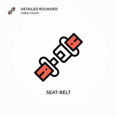 Emniyet kemeri vektör simgesi. Modern vektör illüstrasyon kavramları. Düzenlemesi ve kişiselleştirmesi kolay.