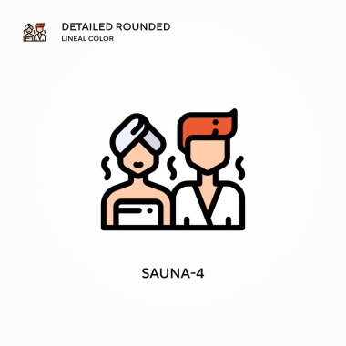 Sauna-4 vektör simgesi. Modern vektör illüstrasyon kavramları. Düzenlemesi ve kişiselleştirmesi kolay.