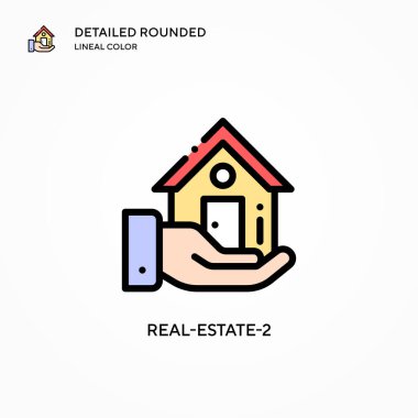 Emlak-2 vektör simgesi. Modern vektör illüstrasyon kavramları. Düzenlemesi ve kişiselleştirmesi kolay.