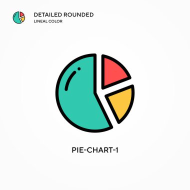 Pie-chart-1 vektör simgesi. Modern vektör illüstrasyon kavramları. Düzenlemesi ve kişiselleştirmesi kolay.