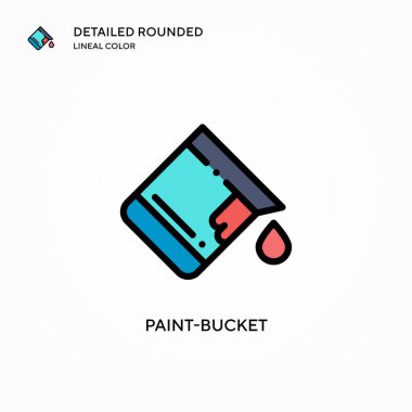 Boya kovası vektör simgesi. Modern vektör illüstrasyon kavramları. Düzenlemesi ve kişiselleştirmesi kolay.