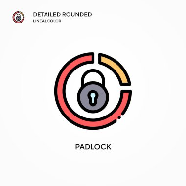 Asma kilit vektör simgesi. Modern vektör illüstrasyon kavramları. Düzenlemesi ve kişiselleştirmesi kolay.