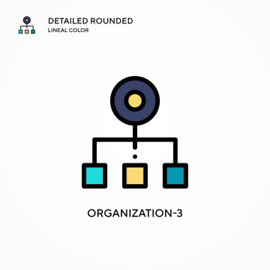 Organizasyon-3 vektör simgesi. Modern vektör illüstrasyon kavramları. Düzenlemesi ve kişiselleştirmesi kolay.