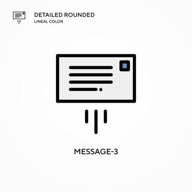 Mesaj-3 vektör simgesi. Modern vektör illüstrasyon kavramları. Düzenlemesi ve kişiselleştirmesi kolay.