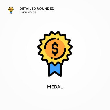 Madalya vektör simgesi. Modern vektör illüstrasyon kavramları. Düzenlemesi ve kişiselleştirmesi kolay.