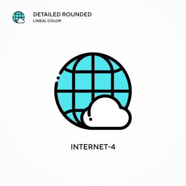 İnternet-4 vektör simgesi. Modern vektör illüstrasyon kavramları. Düzenlemesi ve kişiselleştirmesi kolay.