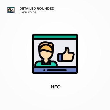 Bilgi vektör simgesi. Modern vektör illüstrasyon kavramları. Düzenlemesi ve kişiselleştirmesi kolay.