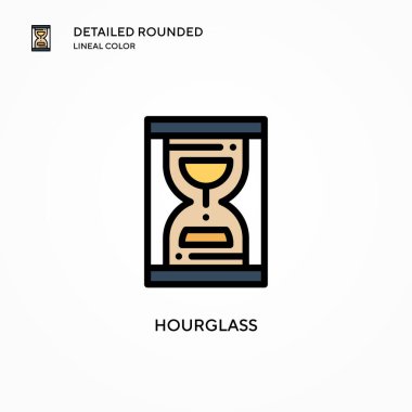 Kum saati vektör simgesi. Modern vektör illüstrasyon kavramları. Düzenlemesi ve kişiselleştirmesi kolay.
