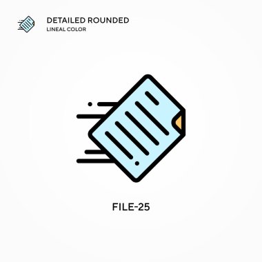 Dosya-25 vektör simgesi. Modern vektör illüstrasyon kavramları. Düzenlemesi ve kişiselleştirmesi kolay.