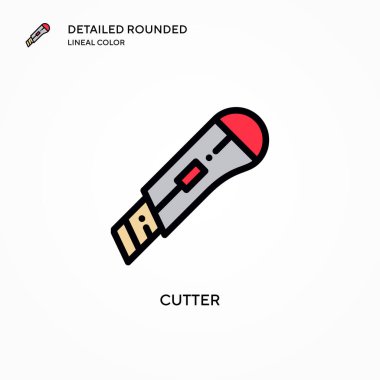 Kesici vektör simgesi. Modern vektör illüstrasyon kavramları. Düzenlemesi ve kişiselleştirmesi kolay.