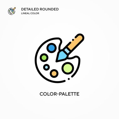Renk paleti vektör simgesi. Modern vektör illüstrasyon kavramları. Düzenlemesi ve kişiselleştirmesi kolay.