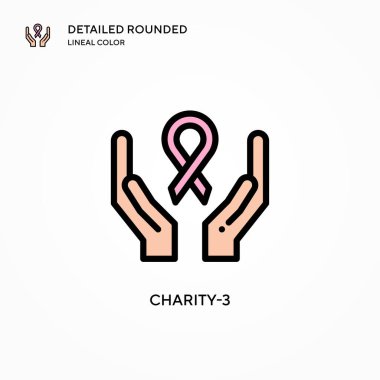 Charity-3 vektör simgesi. Modern vektör illüstrasyon kavramları. Düzenlemesi ve kişiselleştirmesi kolay.