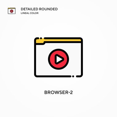 Tarayıcı-2 vektör simgesi. Modern vektör illüstrasyon kavramları. Düzenlemesi ve kişiselleştirmesi kolay.