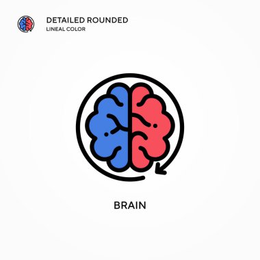 Beyin vektör simgesi. Modern vektör illüstrasyon kavramları. Düzenlemesi ve kişiselleştirmesi kolay.
