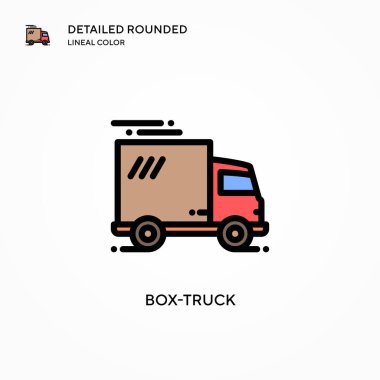 Kamyon vektör simgesi. Modern vektör illüstrasyon kavramları. Düzenlemesi ve kişiselleştirmesi kolay.