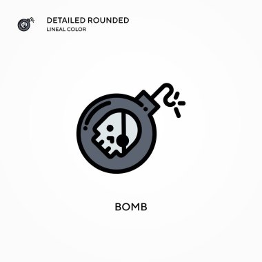 Bomba vektör simgesi. Modern vektör illüstrasyon kavramları. Düzenlemesi ve kişiselleştirmesi kolay.