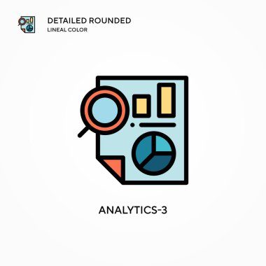 Analitik-3 vektör simgesi. Modern vektör illüstrasyon kavramları. Düzenlemesi ve kişiselleştirmesi kolay.