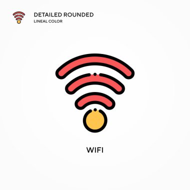 Wifi vektör simgesi. Modern vektör illüstrasyon kavramları. Düzenlemesi ve kişiselleştirmesi kolay.