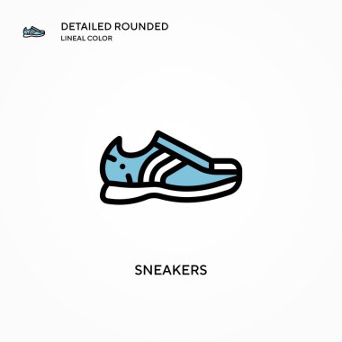 Spor ayakkabısı vektör simgesi. Modern vektör illüstrasyon kavramları. Düzenlemesi ve kişiselleştirmesi kolay.