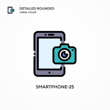 Akıllı Telefon-25 vektör simgesi. Modern vektör illüstrasyon kavramları. Düzenlemesi ve kişiselleştirmesi kolay.