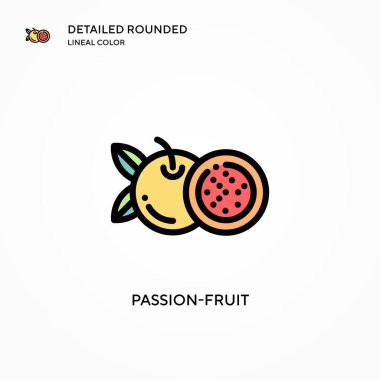 Tutku-meyve vektör simgesi. Modern vektör illüstrasyon kavramları. Düzenlemesi ve kişiselleştirmesi kolay.