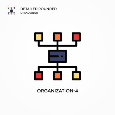 Organizasyon-4 vektör simgesi. Modern vektör illüstrasyon kavramları. Düzenlemesi ve kişiselleştirmesi kolay.