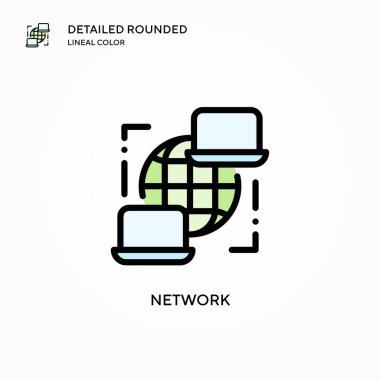Ağ vektör simgesi. Modern vektör illüstrasyon kavramları. Düzenlemesi ve kişiselleştirmesi kolay.