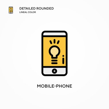 Cep telefonu vektör simgesi. Modern vektör illüstrasyon kavramları. Düzenlemesi ve kişiselleştirmesi kolay.