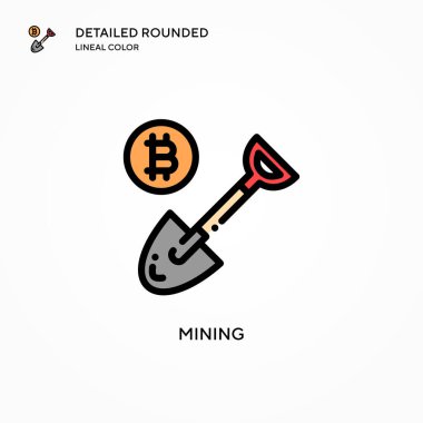 Madencilik vektör ikonu. Modern vektör illüstrasyon kavramları. Düzenlemesi ve kişiselleştirmesi kolay.